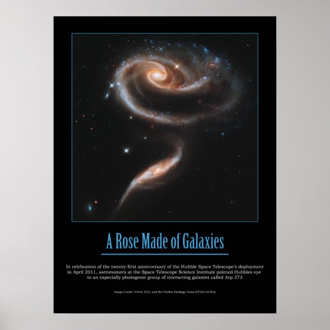 PÓSTER HUBBLE - UN ROSA DE GALAXIAS (Frente)