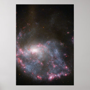 Póster Hubble ve que una galaxia golpea un ojo de toro