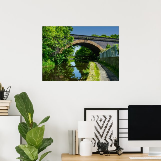 Póster Huddersfield Broad Canal and Whitacre Mill Viaduct (Oficina en casa)
