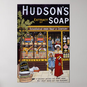 Póster Hudson's Soap 1895