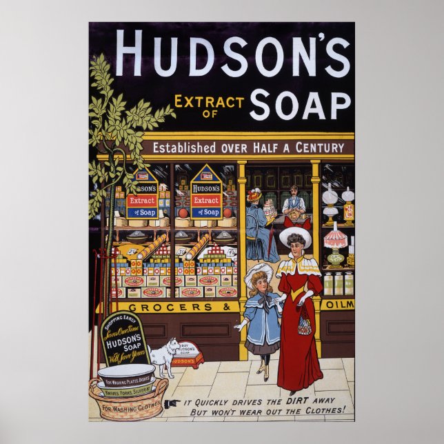 Póster Hudson's Soap 1895 (Frente)