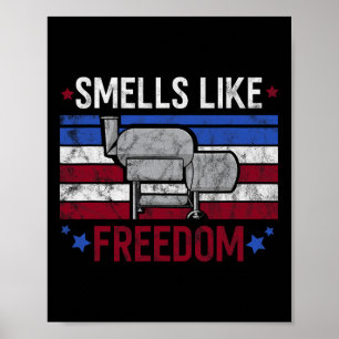 Póster Huele A Libertad Estadounidense Fumador Patriótico