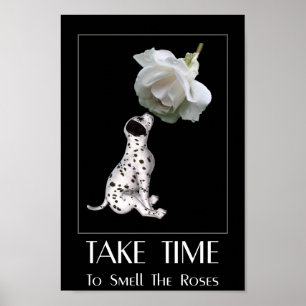 Póster Huele a los Rosas Dalmatian Puppy Inspirador