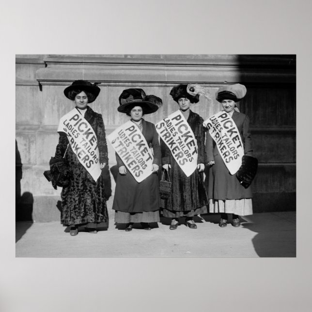 Póster Huelga de sastres de damas, 1910 (Frente)