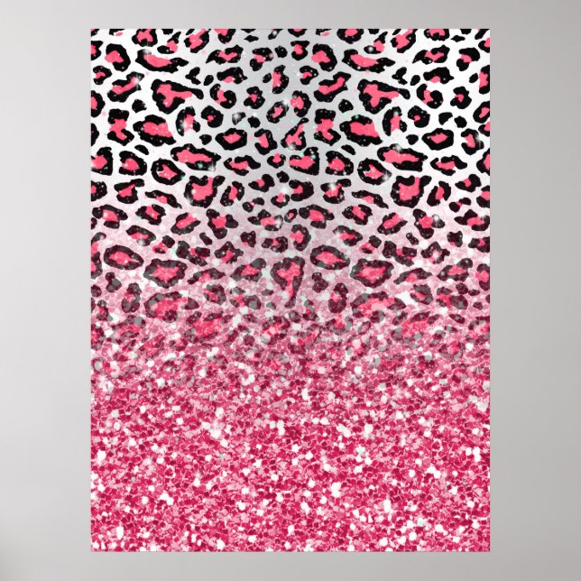 Póster huella animal de leopardo rosa de chicle girendy (Frente)