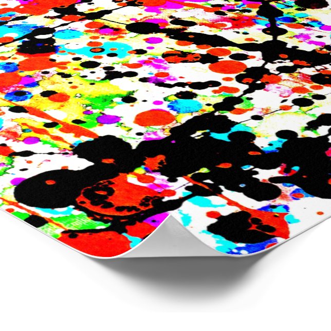 Póster Huella artística de pintura abstracta original. (Esquina)