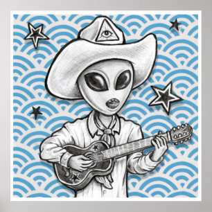 Póster Huella artística de 'The Space Cowboy' -(pop surre