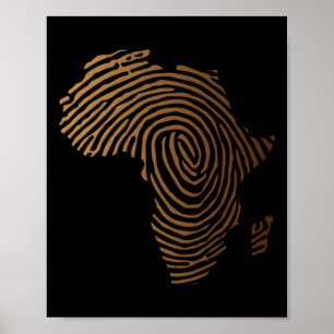 Póster huella dactilar de áfrica historia negra junenth