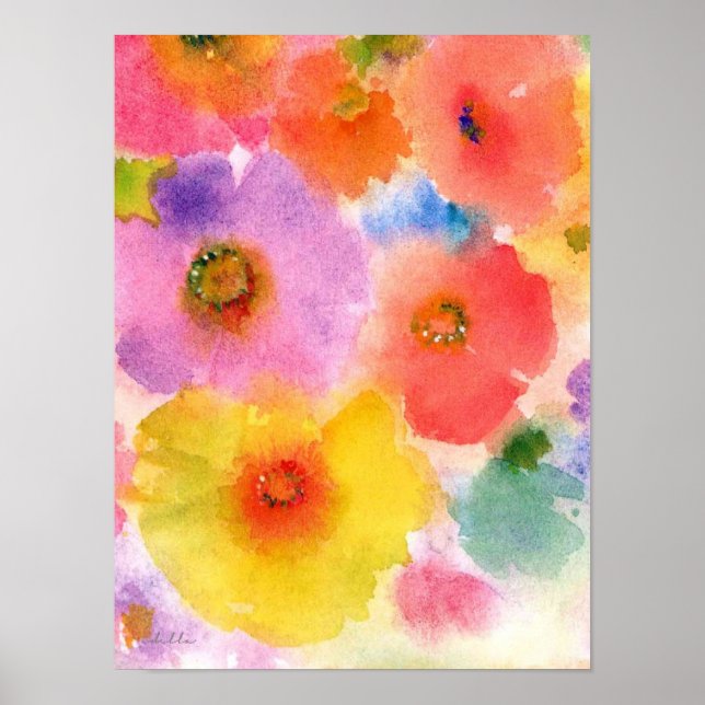 Póster huella de agua de flores (Frente)
