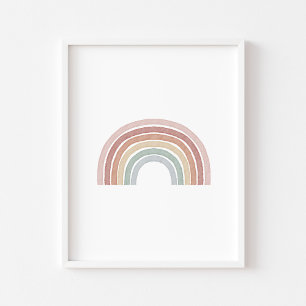 Póster huella de arco iris pastel