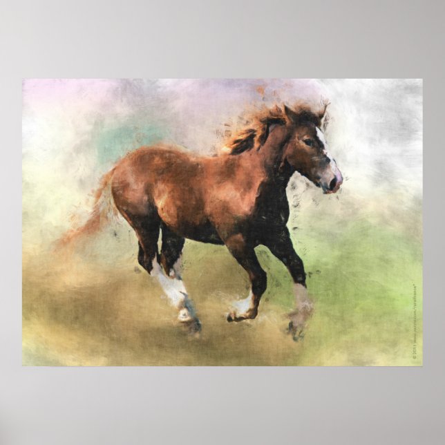 Póster Huella de boquilla de caballo de bretón (Frente)