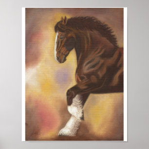 Póster Huella de caballos de Shire 11"x14"