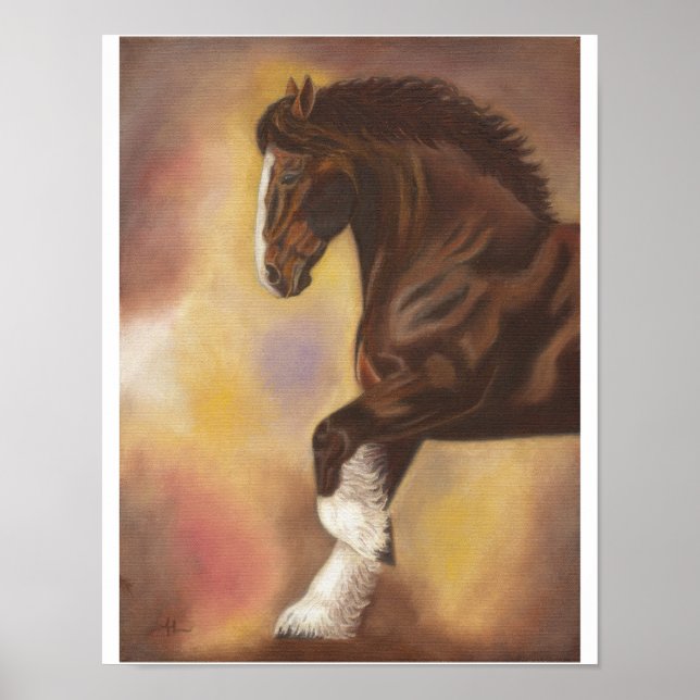 Póster Huella de caballos de Shire 11"x14" (Frente)