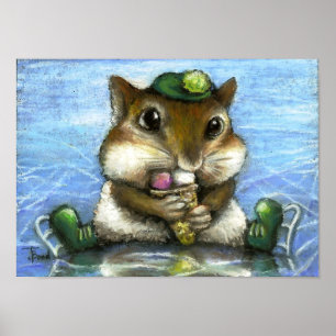 Póster huella de chipmunk
