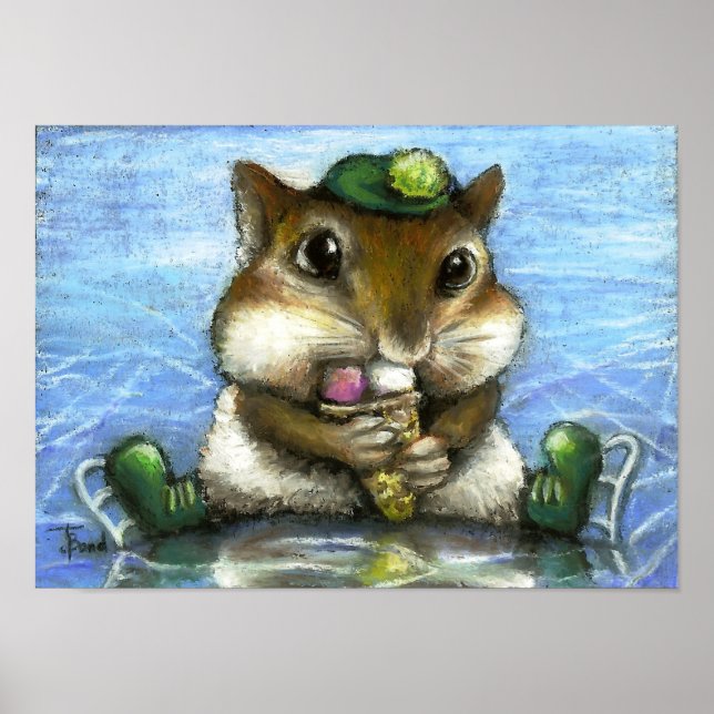 Póster huella de chipmunk (Frente)