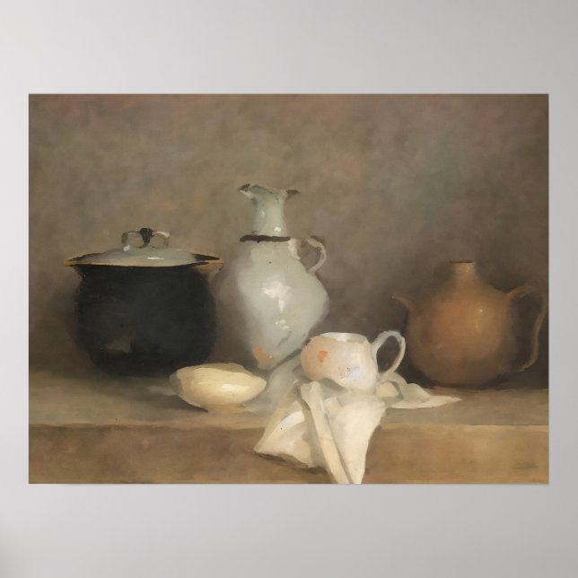 Póster Huella de cocina de granjas - pintura de vida (Frente)