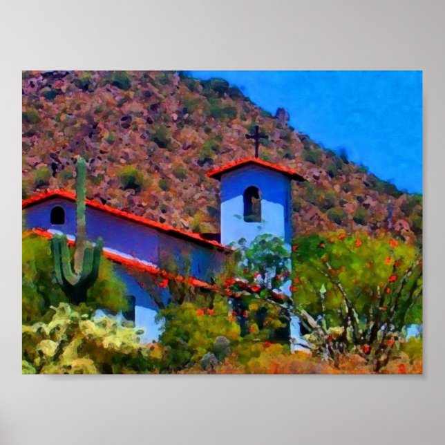 Póster huella de iglesia desierta (Frente)