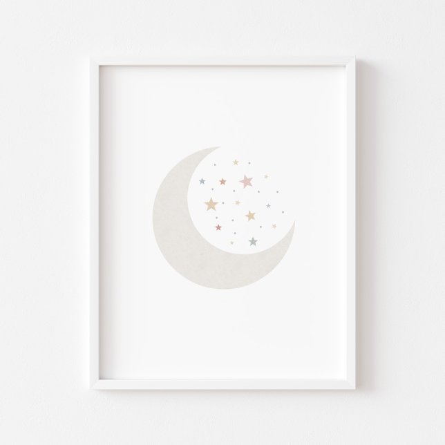 Póster huella de la luna de las acuarelas boho (Subido por el creador)