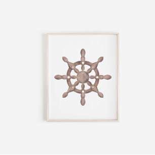 Póster huella de la rueda de la oveja de color de agua