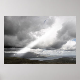 Póster huella de lienzo cruzado de isla