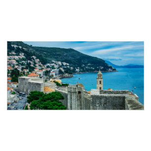 Póster Huella de lienzo de la ciudad de Dubrovnik