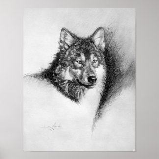 Póster huella de lobo