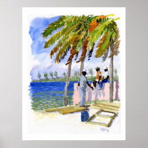 Póster Huella de Nassau Beach
