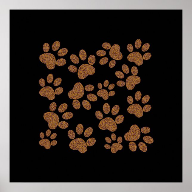 Póster huella de perro en las paredes (Frente)