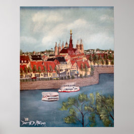 Póster huella de pintura al óleo de alemania de wurzburg