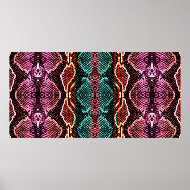 Póster Huella de serpientes. Patrón de serpientes. Impres (Frente)