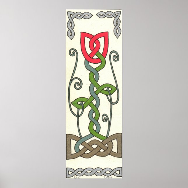 Póster Huella de tulipán rojo (Frente)