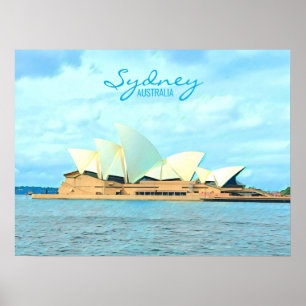 Póster Huella de viaje de la ópera de Australia en Sydney