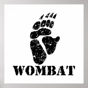Póster Huella de Wombat