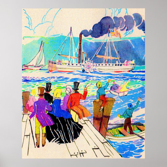 Póster Huella de yates del siglo XIX (Frente)