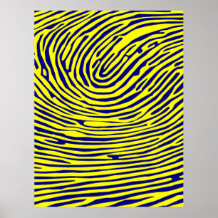 Póster Huella digital amarilla Minimalista