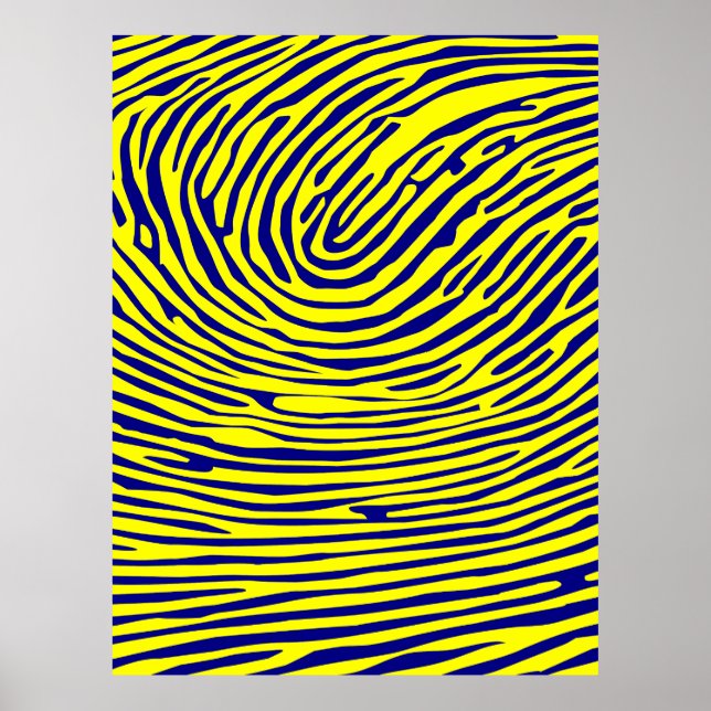 Póster Huella digital amarilla Minimalista (Frente)