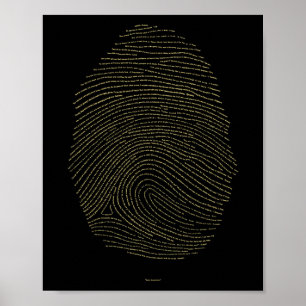 Póster Huella digital de Dios - Oro en negro