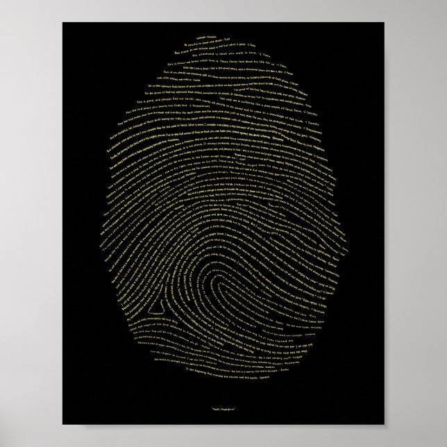 Póster Huella digital de Dios - Oro en negro (Frente)