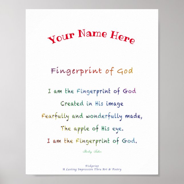 Póster Huella digital personalizada de Dios Poster (Frente)