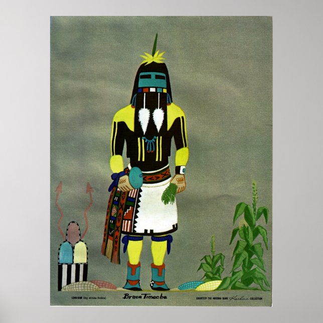 Póster Huella kachina de "pelo largo" (Frente)