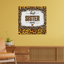 Póster Huella leopardo de la mejor hermana