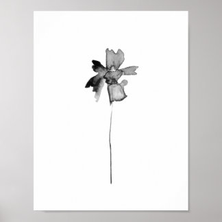 Póster Huella litográfica de tinta de flor
