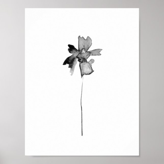 Póster Huella litográfica de tinta de flor (Frente)