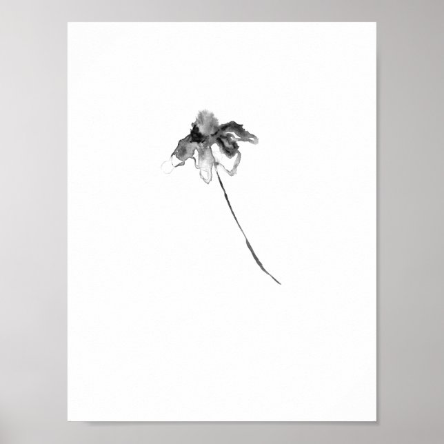 Póster Huella litográfica de tinta de flor (Frente)