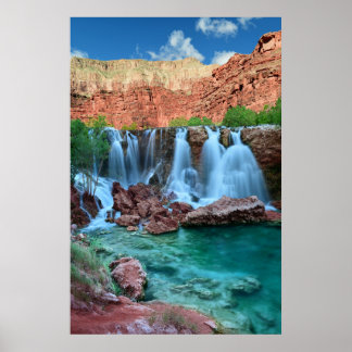 Póster Huella poster de las Cataratas Navajo, Havasupai A