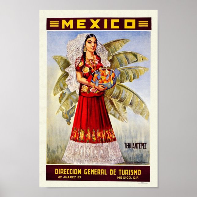 Póster Huella vintage de México (Frente)