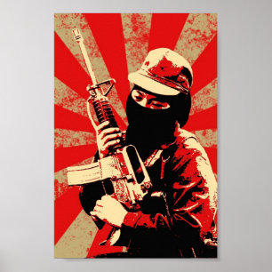 Póster huella zapatista de Irate