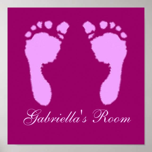 Póster Huellas de bebé (Chica) (Frente)