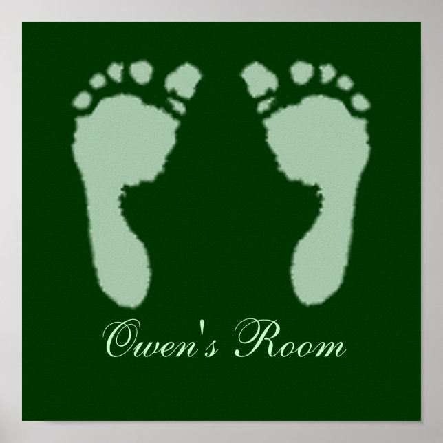 Póster Huellas de bebé (verde) (Frente)
