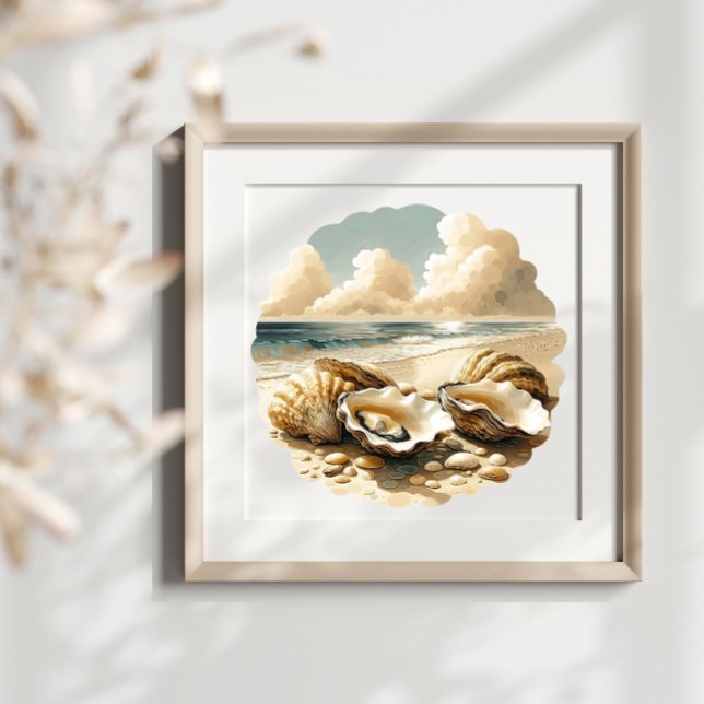 Póster Huellas de ostras en una playa de arena (Subido por el creador)